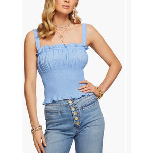 Ramy Brook Light Blue Ruched Tank Top Large